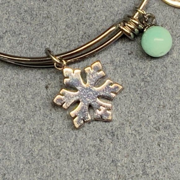 Unwritten Silver Sliders Bracelet Snowflake Turquoise Blue Charm Frozen Unique - Picture 4 of 6